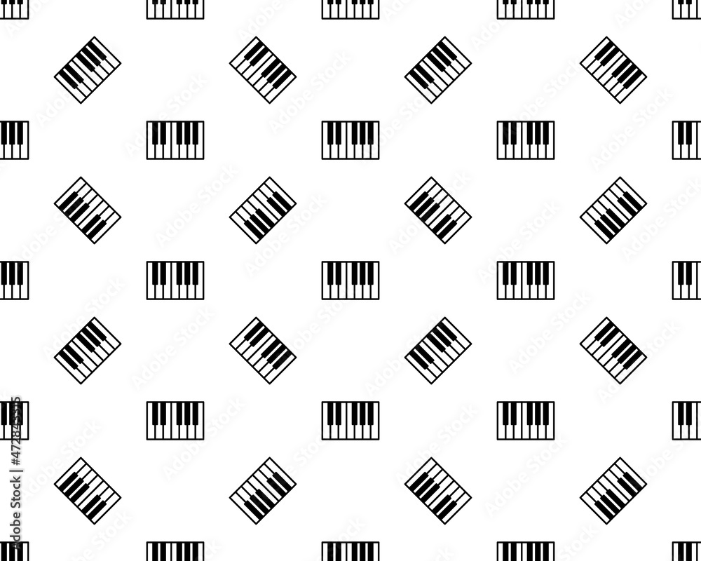 Black line Music synthesizer icon isolated seamless pattern on white background. Electronic piano. Vector Illustration Black line Music synthesizer icon isolated seamless pattern on white background. Electronic piano. Vector Illustration