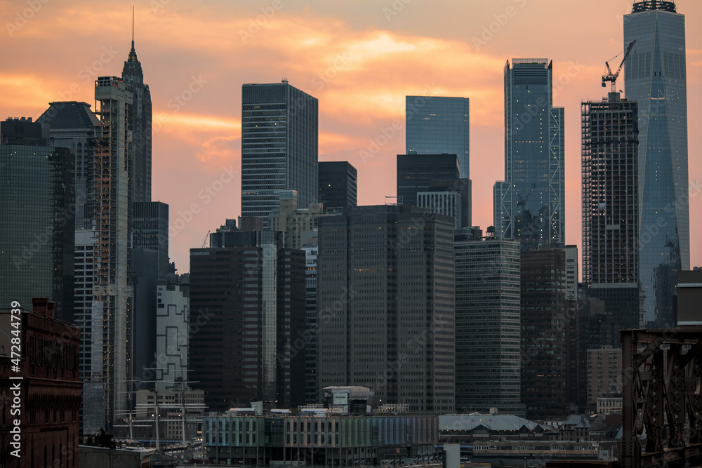 New York City street photo with buildings during clear day