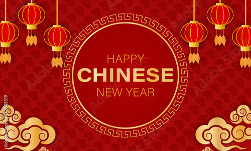 Chinese new year greeting template vector background