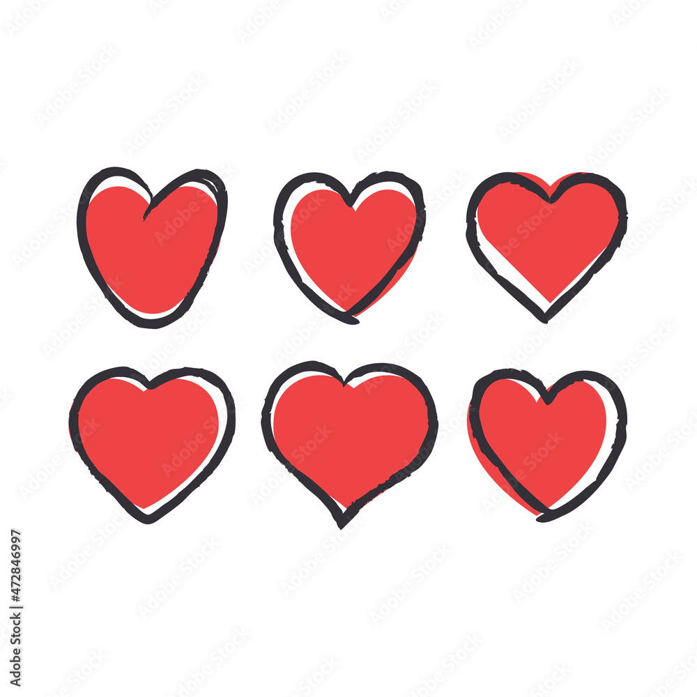 Doodle hearts, hand drawn love heart collection. Valentine's day design. Doodle hearts, hand drawn love heart collection. Valentine's day design.