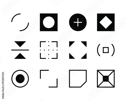 set of abstract icons in various shapes for website and mobile app interface. common used element for ui ex design and any other use.