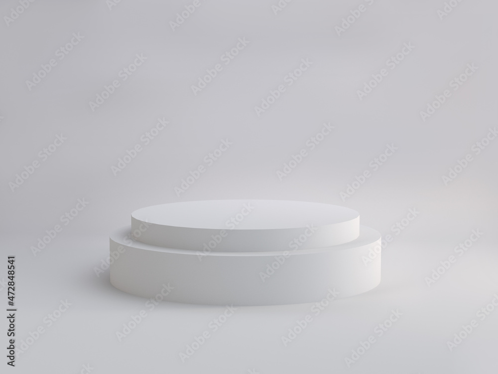Podium for product presentation, white abstract geometry 3d render, 3d illustration Podium for product presentation, white abstract geometry 3d render, 3d illustration