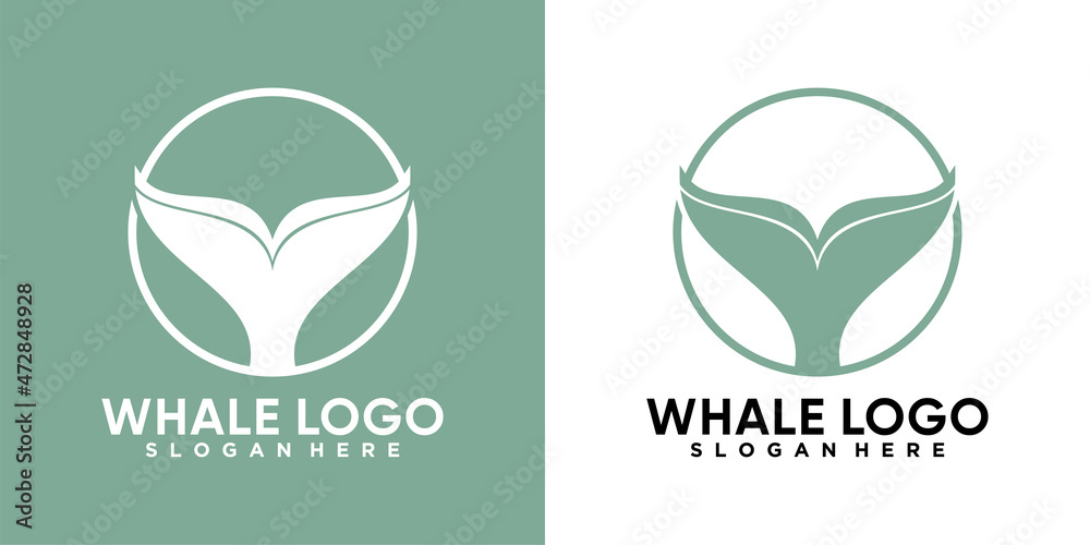 Obraz premium whale logo design with creativ concept