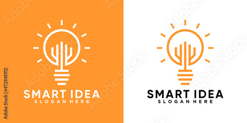 smart idea logo design with creativ concept