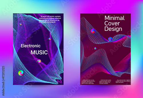 Minimum coverage of a vector. Cover design. Set of modern abstract musical backgrounds. Sound flyer for creating a fashionable cover, banner, poster, booklet...