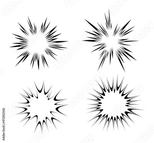 vector abstract radial burst. black star explosion