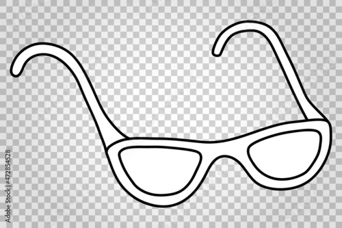 Eyeglasses. Hand-drawn colorless vector illustration