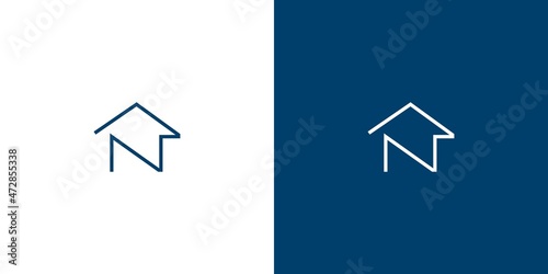 Simple and modern letter N initials arrow logo design