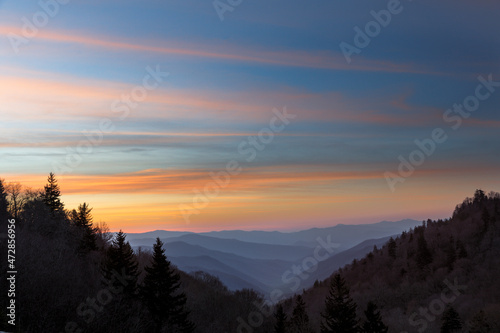 Sunrise, Oconaluftee River Valley, Great Smoky Mountains National Park, North Carolina © Danita Delimont