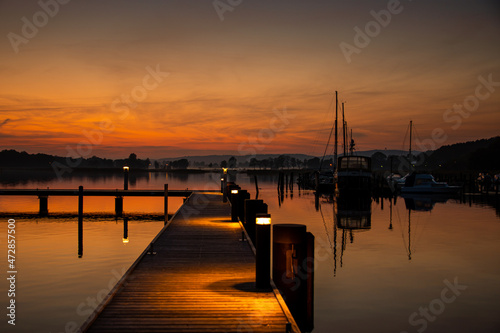Marina Hafen Sellin im Sonnenuntergang