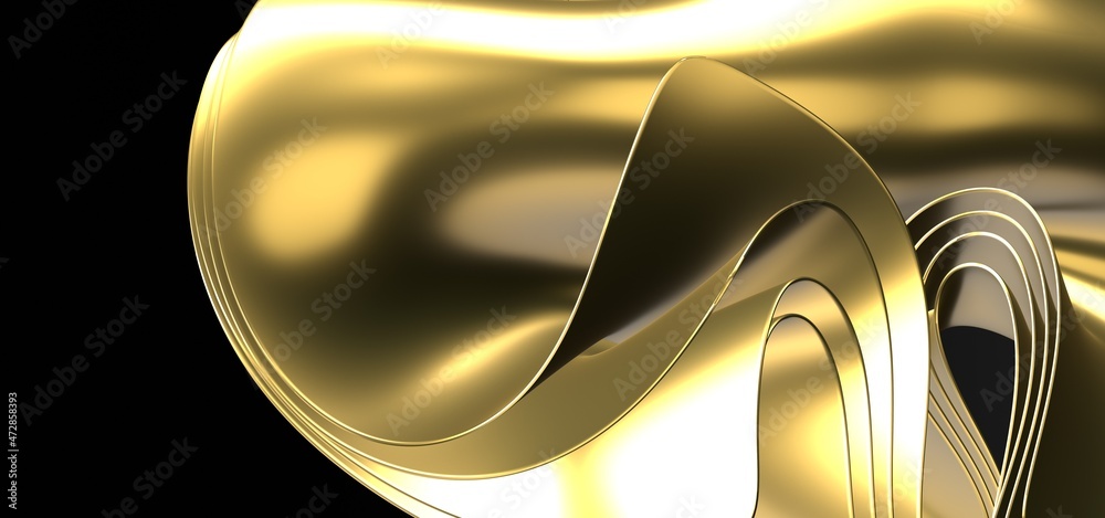 Abstract wavy gold with luxury gold lines background
