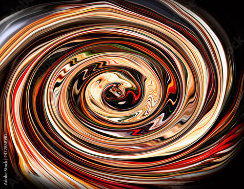 Orange Color Oil Flow Effect Illustration Design