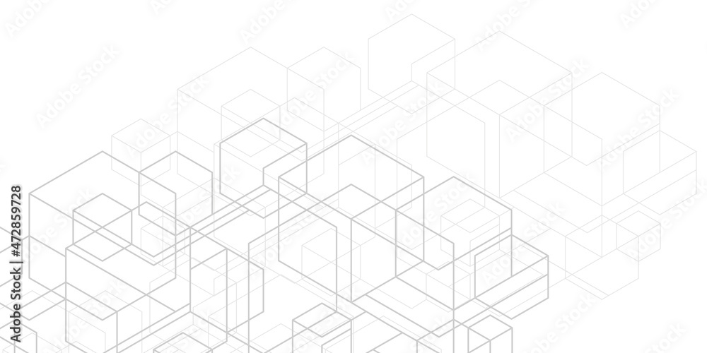 Technological white background .Isometric squares.Geometric lines.Abstract tech.Vector illustration. Technological white background .Isometric squares.Geometric lines.Abstract tech.Vector illustration.