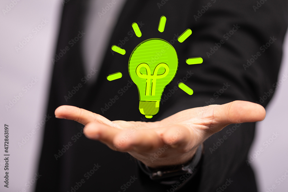 Green light bulb, eco-friendly business Green light bulb, eco-friendly business