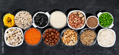 Bilde på lerret A set of natural products rich in vitamin B1 Thiamine