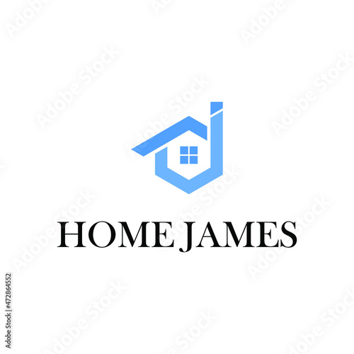 home and j letter real estate logo