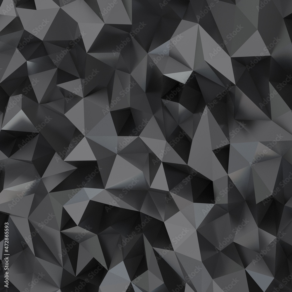 3D rendering of silver color triangle polygonal