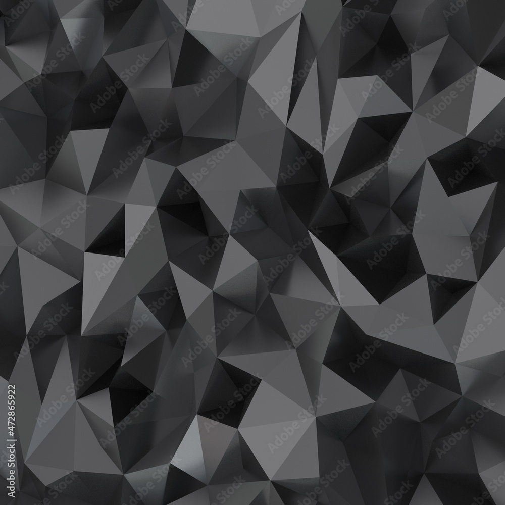 3D rendering of silver color triangle polygonal 3D rendering of silver color triangle polygonal