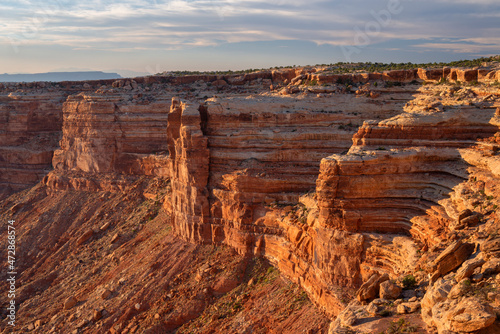 USA, Utah. Glen Canyon National Recreation Area, colorful, eroded canyons above the San Juan River, view west from Muley Point.