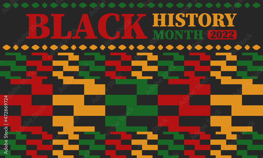 Black History Month in February. African American Culture and History. Celebrated annual in United States and Canada. In October in Great Britain. Vector poster, tradition ornament illustration Black History Month in February. African American Culture and History. Celebrated annual in United States and Canada. In October in Great Britain. Vector poster, tradition ornament illustration
