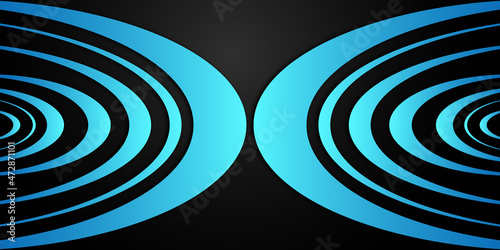 Black and blue background with bow shapes