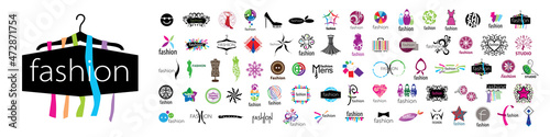 A set of vector fashion logos on a white background