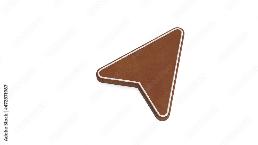 3d rendering of gingerbread symbol of compass isolated on white background 3d rendering of gingerbread symbol of compass isolated on white background