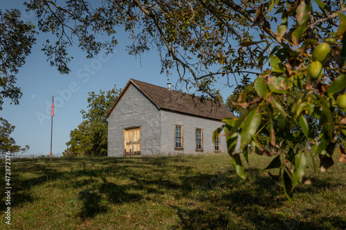 Stonewall, Texas, USA. Lyndon B. Johnson Historical Park. Young Johnson briefly attended this former one-room school c. 1914. photo