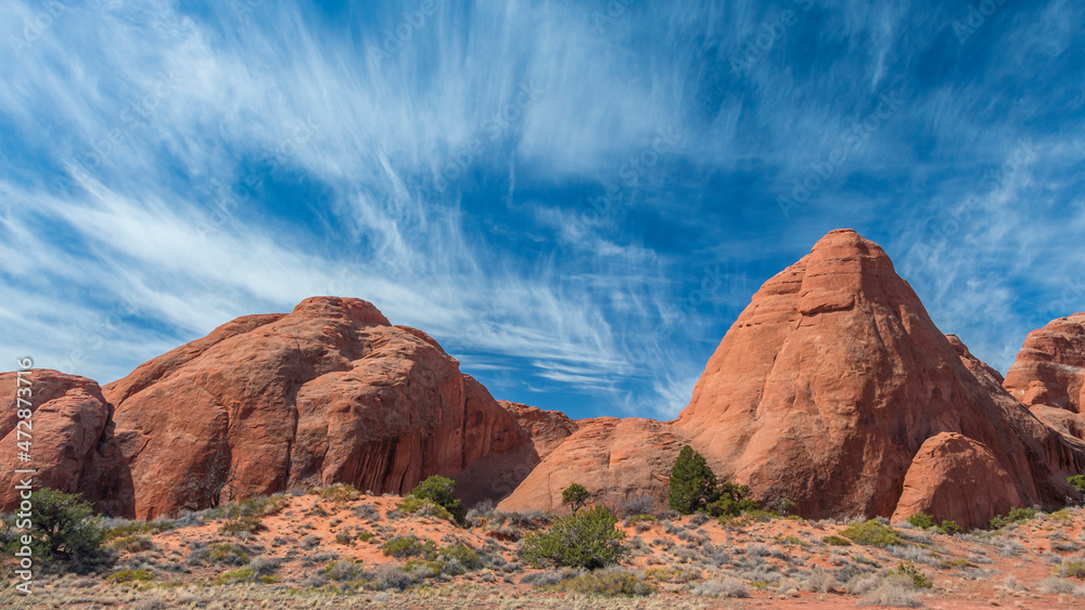 USA, Utah. View of Devil's Garden in Arches National Park.