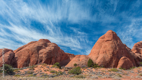 USA, Utah. View of Devil's Garden in Arches National Park.