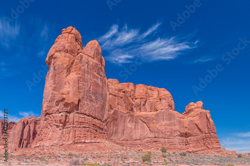 USA, Utah. Rock Pinnacle in Arches National Park. © Danita Delimont