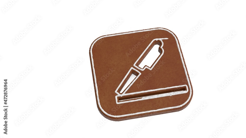3d rendering of gingerbread symbol of pages isolated on white background 3d rendering of gingerbread symbol of pages isolated on white background