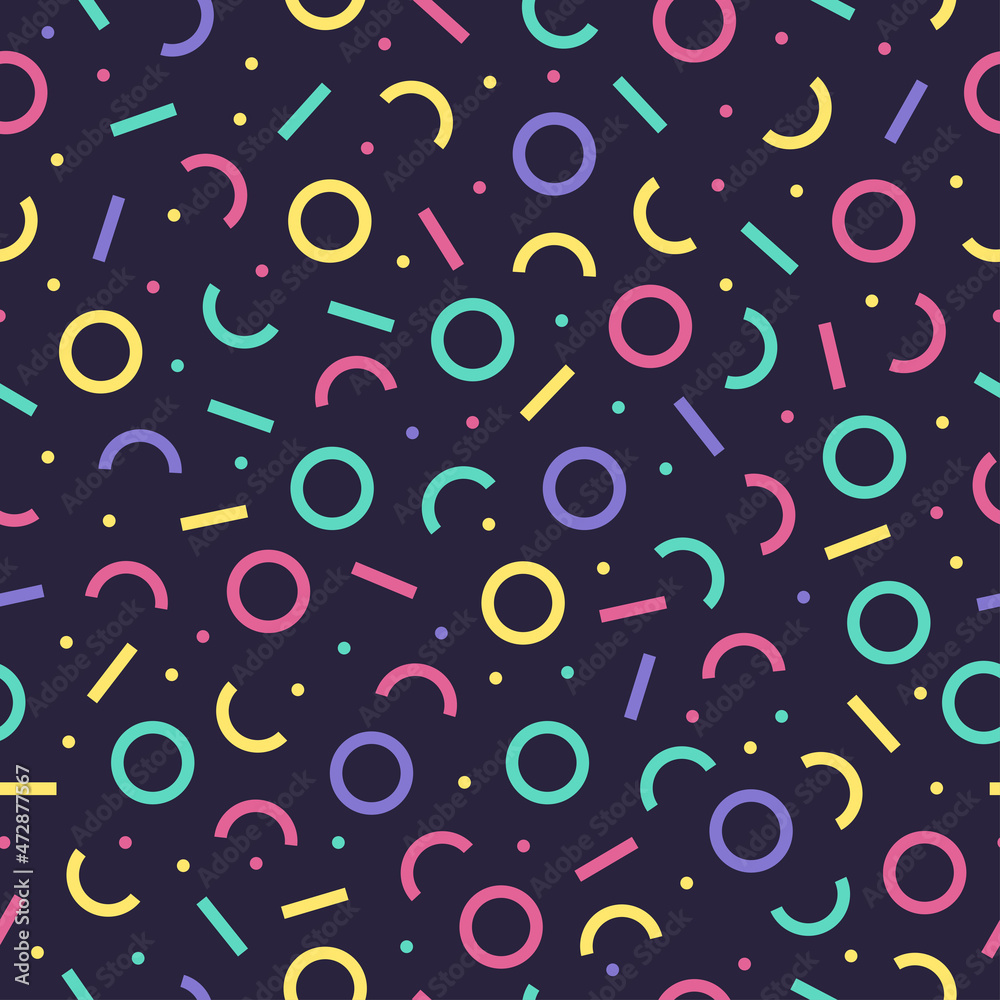 Retro seamless pattern with Memphis design Retro seamless pattern with Memphis design