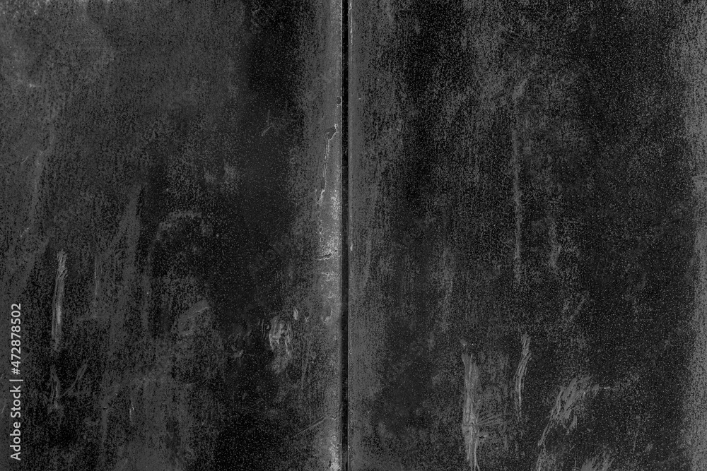 Fototapeta premium Texture&nbsp;of&nbsp;old&nbsp;rusty&nbsp;grungy&nbsp;metal&nbsp;sheet.&nbsp;Uneven&nbsp;aged&nbsp;rough&nbsp;bumpy&nbsp;surface.&nbsp;Corrugated&nbsp;painted&nbsp;wall&nbsp;of&nbsp;smudged&nbsp;iron.&nbsp;Rusted&nbsp;hard&nbsp;pitted&nbsp;retro&nbsp;garage&nbsp;door.&nbsp;Vintage&nbsp;dirty&nbsp;destroyed&nbsp;roof&nbsp;for&nbsp;grunge&nbsp;design