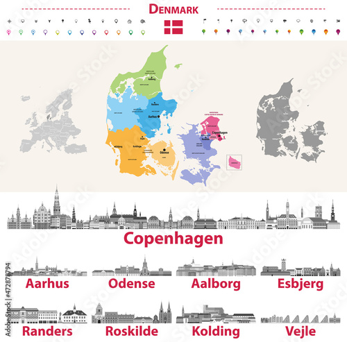 Photography Danish skylines in grayscale color palette
