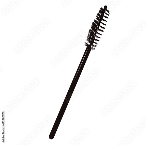 Eyebrow brush vector stock illustration. Makeup. Apply mascara to your eyelashes. isolated on a white background.