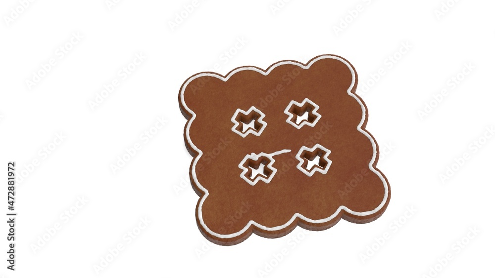 3d rendering of gingerbread symbol of biscuit isolated on white background 3d rendering of gingerbread symbol of biscuit isolated on white background