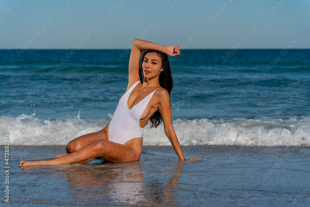 Lovely Mixed Race Bikini Model Posing Outdoors On A Caribbean Beach Lovely Mixed Race Bikini Model Posing Outdoors On A Caribbean Beach