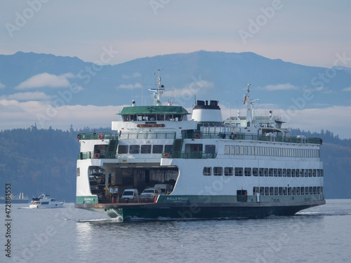 Usa, Washington State, Seattle, ferry in Puget Sound