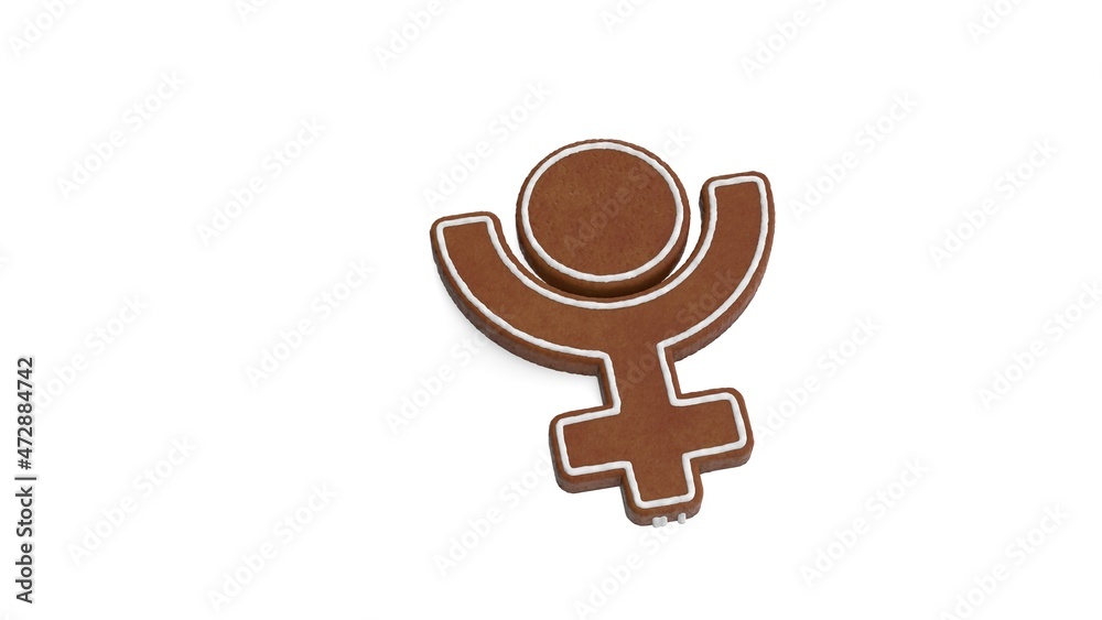 Fototapeta premium 3d rendering of gingerbread symbol of Pluto isolated on white background