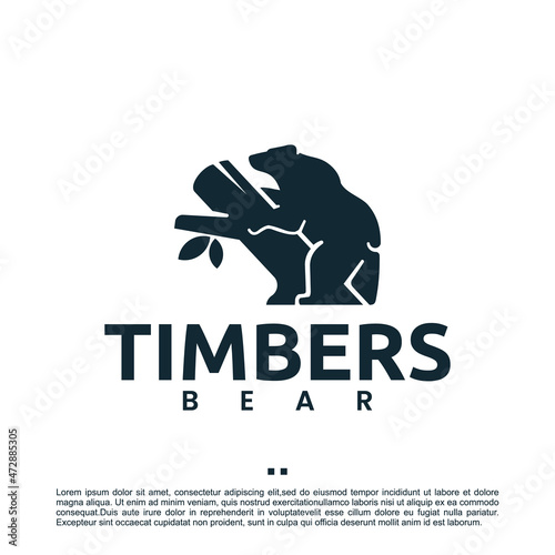 timbers and standing bear , logo combination template