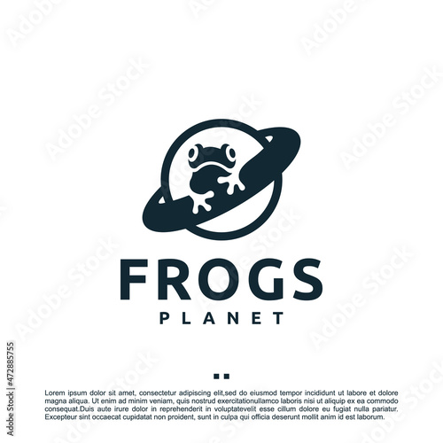 frogs planet ,logo design template