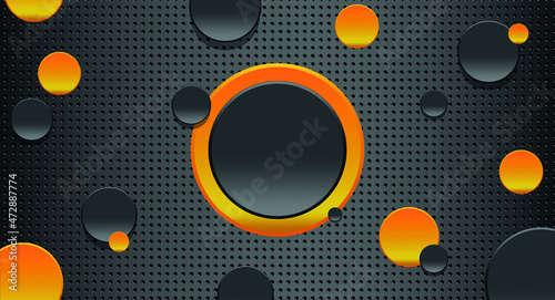 golden yellow color composition with black to gray with black background charming polka dot pattern