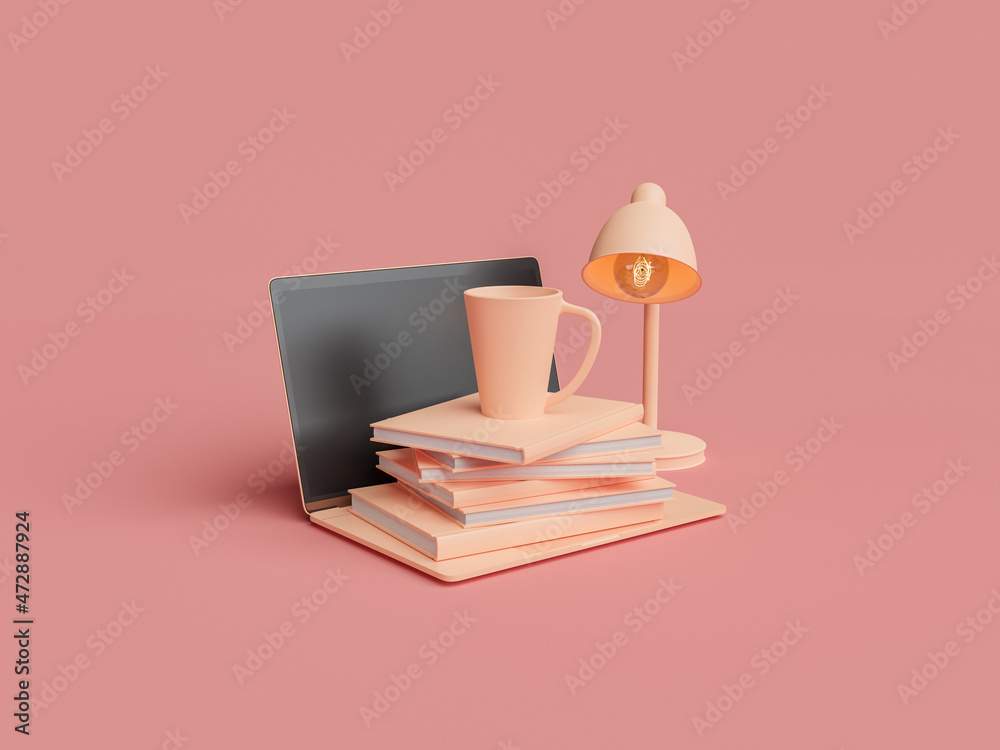 books with coffee cup on top of laptop books with coffee cup on top of laptop
