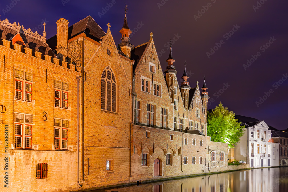 Houses by canal in Bruges
