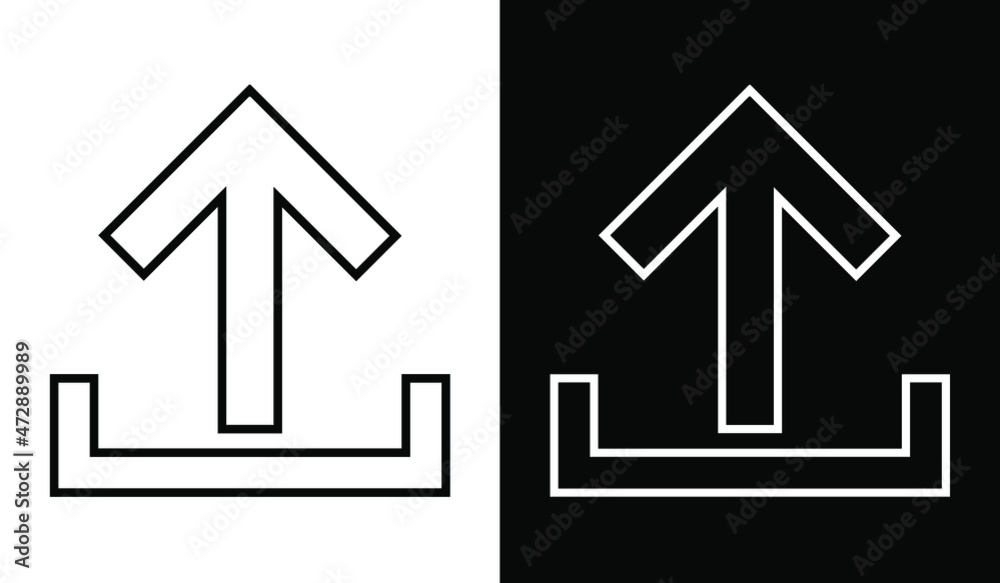 Upload Icon. Trendy Sign Symbol for your project. Flat design style. Vector icon on white and black background Upload Icon. Trendy Sign Symbol for your project. Flat design style. Vector icon on white and black background