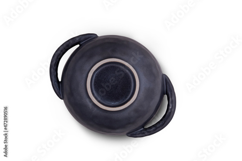 Black Ceramic pottery isolated on white background