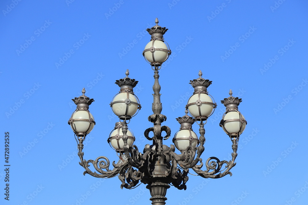 St Peter's Square Iron Lamppost Close Up in Rome, Italy