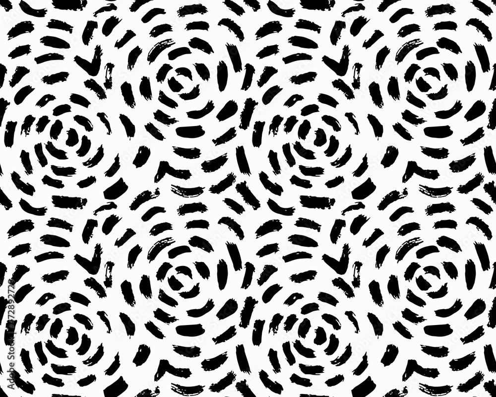Seamless abstract pattern with hand drawn strokes. Vector ornament for backgrounds, fabrics, apps, prints and other designs