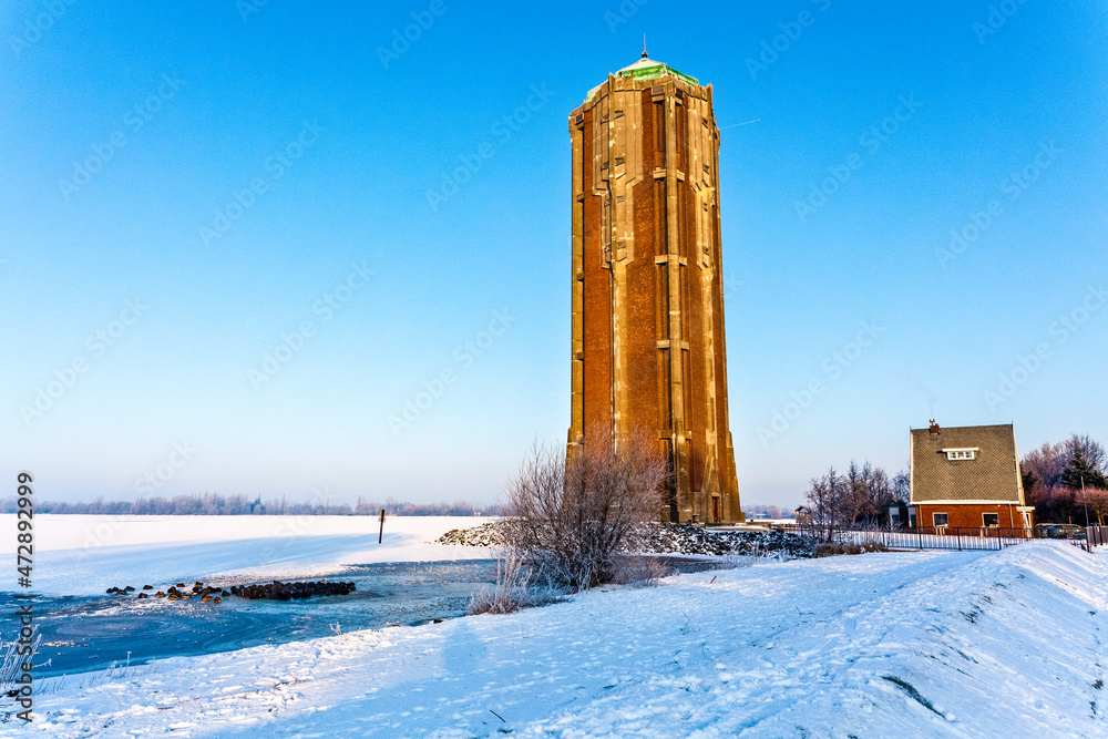 Art deco water tower at the Westeinder Plassen lake in Aalsmeer - Noord-Holland - The Netherlands, Europe Art deco water tower at the Westeinder Plassen lake in Aalsmeer - Noord-Holland - The Netherlands, Europe